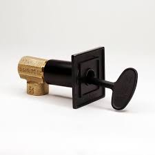 Blue Flame Square Universal Gas Valve And Key With 1 2 In Angled Valve In Flat Black