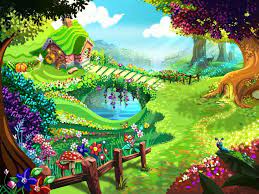 Fairy Garden Background Cartoon Garden