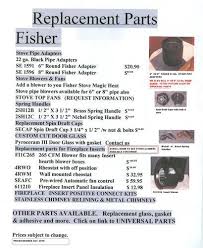 Fisher Stove Parts
