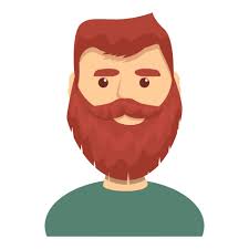red haired bearded guy icon cartoon