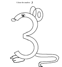 number 3 coloring printable page for kids