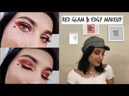 red glam edgy makeup dare to