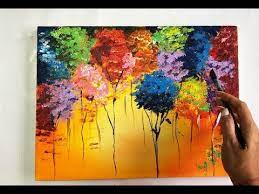 to draw trees painting colorful trees