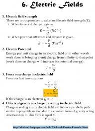 As Level Physics Formula Sheet