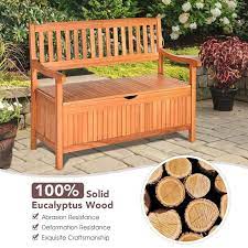 42 Wooden Patio Storage Bench Outdoor