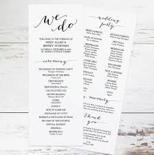 Printable Wedding Program Wedding Program Template Wedding