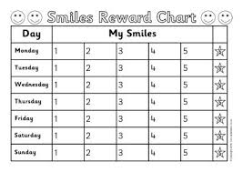 7 Day Smiley Behaviour Reward Charts Sb11610 Sparklebox
