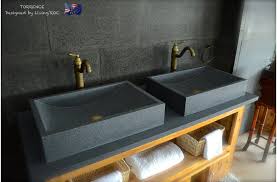 600mm grey granite stone bathroom basin