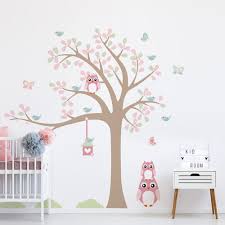 parede infantil Árvore coruja baby