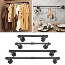 Industrial Pipe Clothes Rack With Shelf
