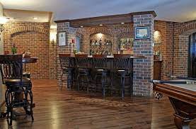 Basement Bar Design With Smart Lighting