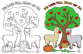 Fall signals the introduction of sweaters, lattes, getting cozy, an. Halloween Alpaca Coloring Pages Happy Fall