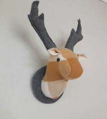 Fabric Stag Head Wall Mounted Hanging