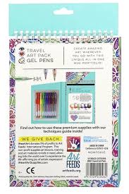 travel art pack gel pens bright stripes