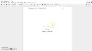 The title page is the first page of an apa style paper. How To Format An Apa Paper Using Google Docs Youtube