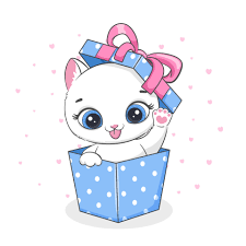 happy birthday card cute kitten in the
