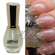 saffron iridescent glitter nail polish