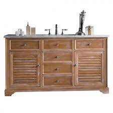 The bathroom is associated with the weekday morning rush, but it doesn't have to be. 60 Inch Large Single Sink Bathroom Vanity Driftwood Finish