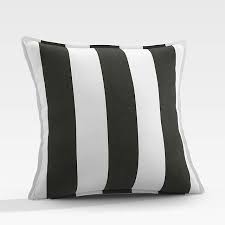 black cabana stripe outdoor pillow
