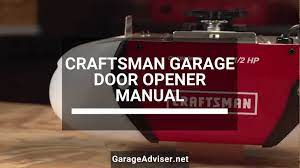 craftsman garage door opener manual