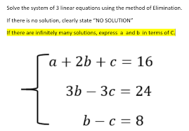 Solved Solve The System Of 3 Linear