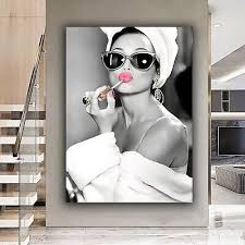 Pink Lips Deep Framed Canvas Wall Art