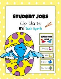 Classroom Student Jobs Clip Chart Dinosaurs Version