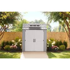 7 ft d gray plastic shed