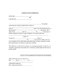 affidavit of domicile form fill