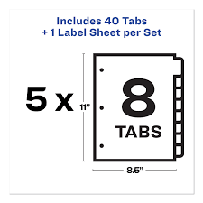 You can also change the color of the binder tabs to any color you want. Print And Apply Index Maker Clear Label Dividers 8 White Tabs Letter 5 Sets Office Source 360