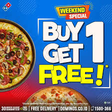 Buy 1 large pizza and get a free regular pizza + 1 side order ( bread). Dominos Free Pizza Voucher