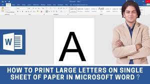single sheet of paper in microsoft word