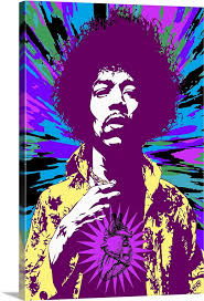 Jimi Hendrix Zombie Purple Heart Wall