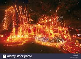 Outdoor Christmas Decorations On Residential Home In