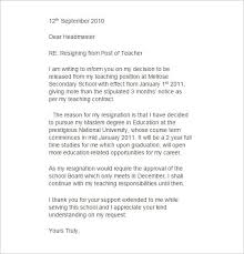 9 teacher resignation letter template
