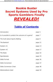 Special Ebook Bookie Buster Secret Systems Used By Pro