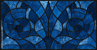 Blue Stained Glass Window Abstract