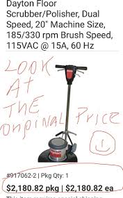 dayton 4nek1 floor scrubber dual 20 in