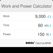 Work And Power Calculator