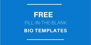 Free Fill In The Blank Bio Templates For Writing A Personal