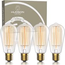 Amazon Com Vintage Incandescent Edison Light Bulbs 60 Watt 2100k Warm White Lightbulbs E26 Base 230 Lumens Clear Glass Dimmable Antique Filament St64 Light Bulb Set 4 Pack Home Improvement