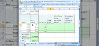 calculate geometric average in excel