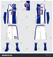 Basketball Jersey Template Design Blue White Stock Vector
