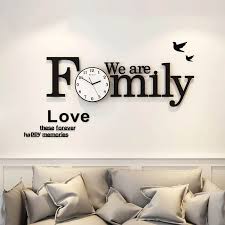 Diy Alphabet Family Wall Clock Modern
