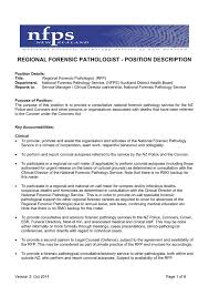 Regional Forensic Pathologist Position Description
