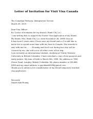 letter of invitation for visitor visa
