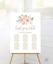 Buy Now Blush Pink Floral Baby Shower Seating Chart Sign