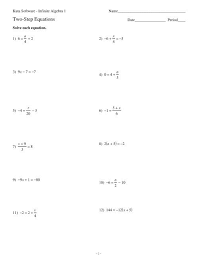 Two Step Equations Kuta