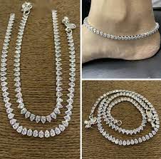 10 Inches/ Silver High Quality CZ Diamond Anklet Set/ Wedding - Etsy Hong  Kong