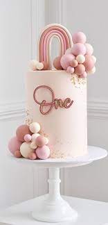 Girly First Birthday Cake gambar png